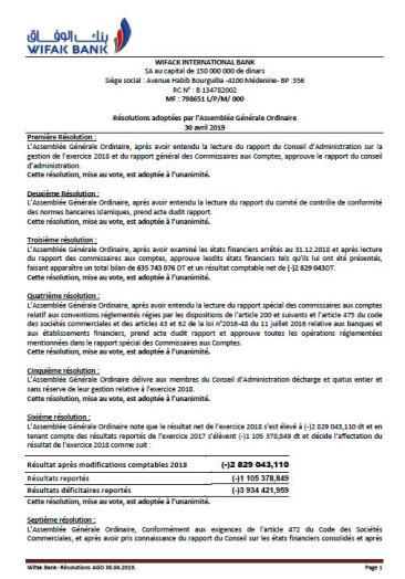 Assemblée Générale Ordinaire